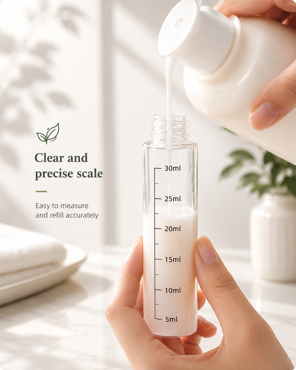 4-in-1 Travel Dispenser — Leak-Proof Refillable Bottles for Shampoo, Conditioner, Lotion & Perfume