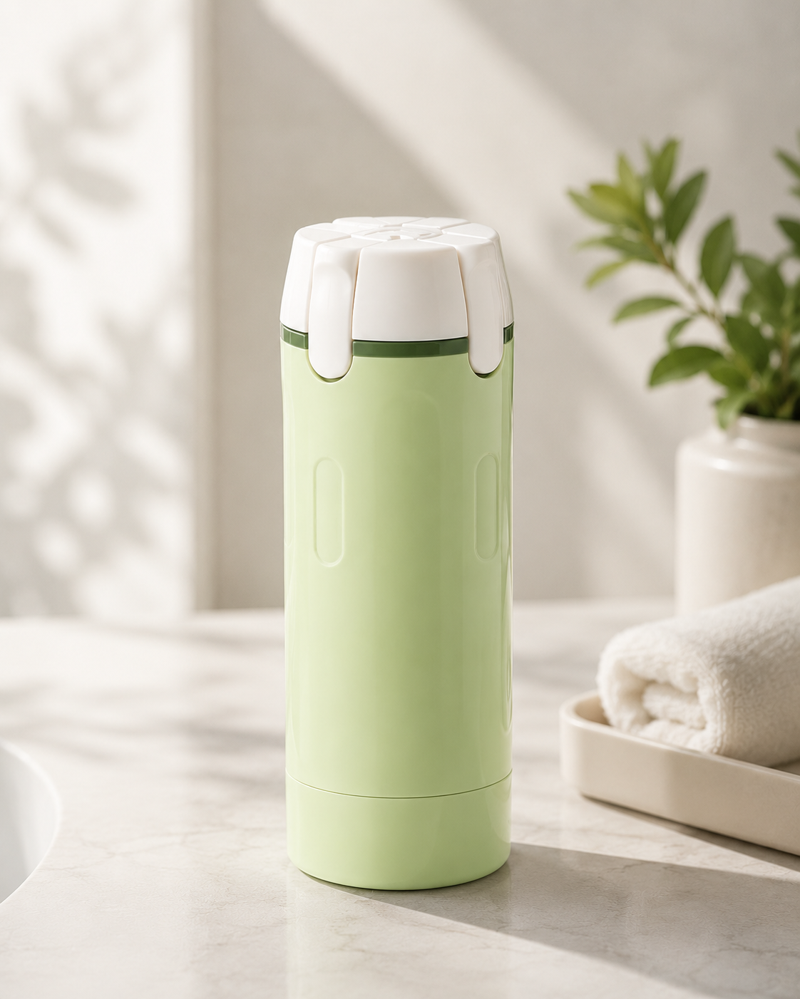 4-in-1 Travel Dispenser — Leak-Proof Refillable Bottles for Shampoo, Conditioner, Lotion & Perfume