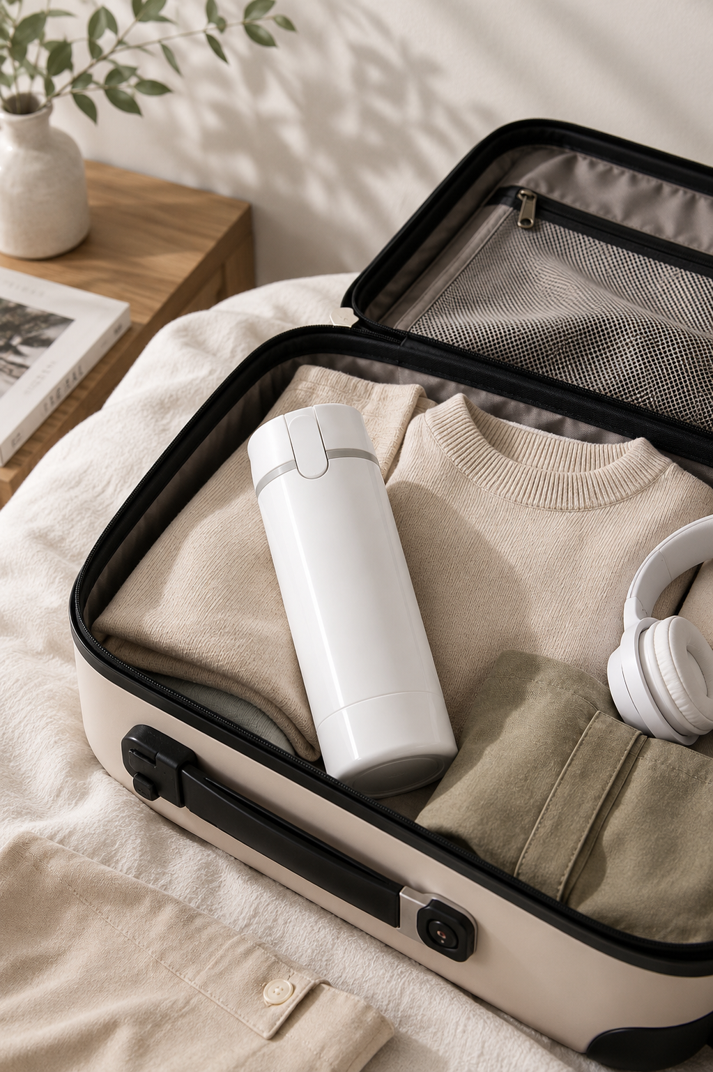 4-in-1 Travel Dispenser — Leak-Proof Refillable Bottles for Shampoo, Conditioner, Lotion & Perfume